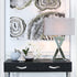 Cross Mirrored Table Lamp and Rectangle Grey Velvet Shade